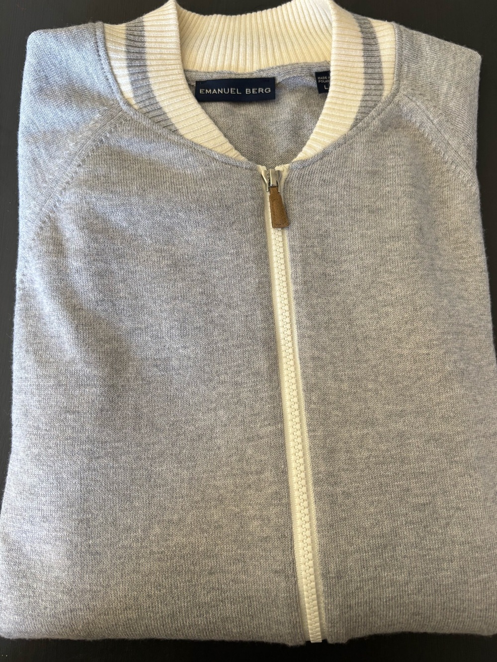 Emanuel Berg Men’s Light Gray Zip-Up Sweater